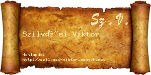 Szilvási Viktor névjegykártya
